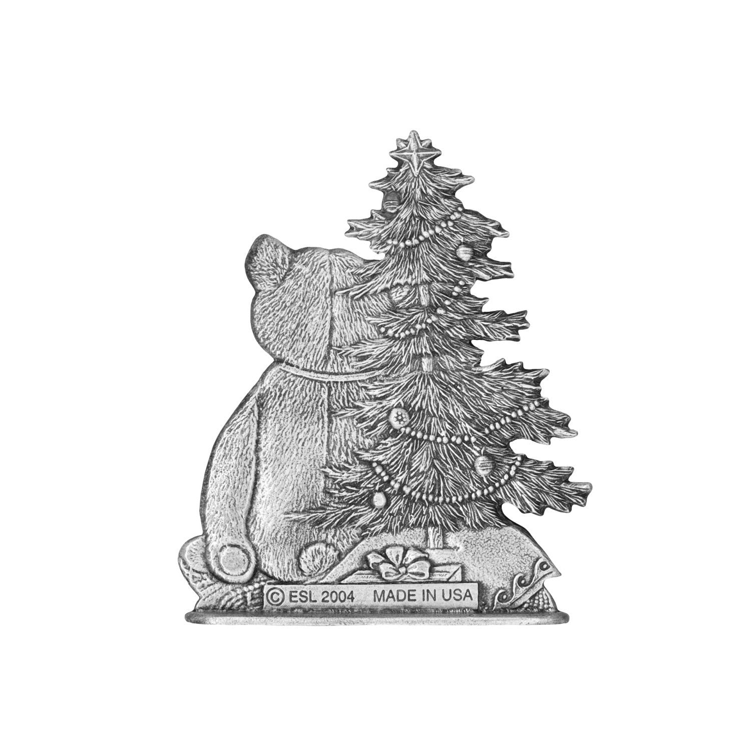 Teddy Bear with Tree - Stocking or Basket Holder