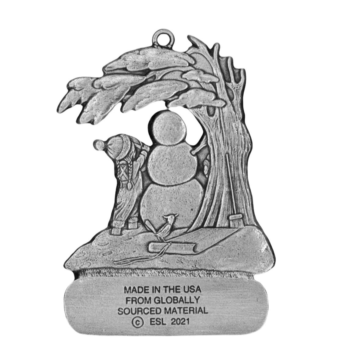 Snowman with Children - Ornament - Engravable