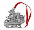Load image into Gallery viewer, Snowman on Sled with Raccoon - Ornament