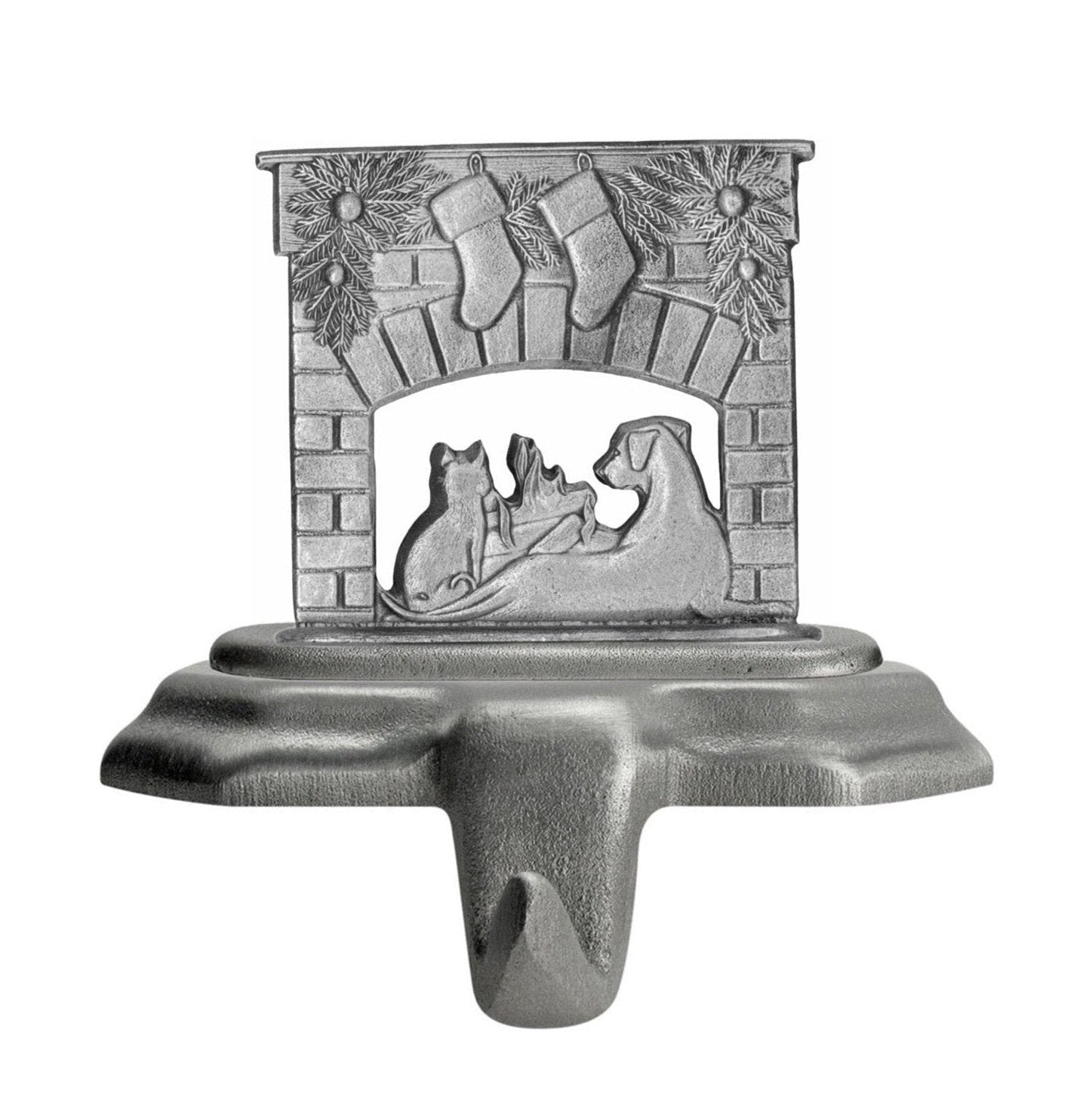 Cat & Dog by Fireplace - Stocking or Basket Holder