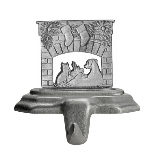 Cat & Dog by Fireplace - Stocking or Basket Holder