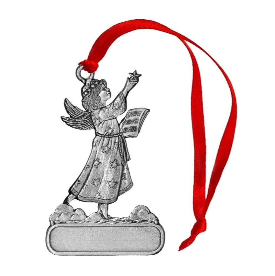 Angel with Music - Ornament - Engravable