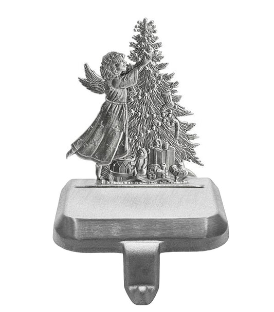 Angel with Christmas Tree - Stocking or Basket Holder - Engravable
