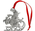 Load image into Gallery viewer, Snowman on Sled with Squirrel - Ornament