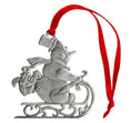 Load image into Gallery viewer, Snowman on Sled with Squirrel - Mini Ornament