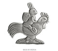 Load image into Gallery viewer, Bunny on Rooster - Mini Ornament