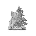 Load image into Gallery viewer, Teddy Bear with Tree- Stocking or Basket Holder - Engravable
