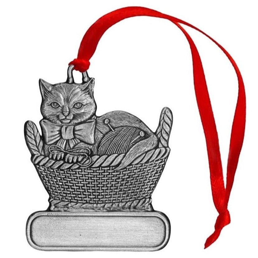 Kitten in Basket - Ornament - Engravable