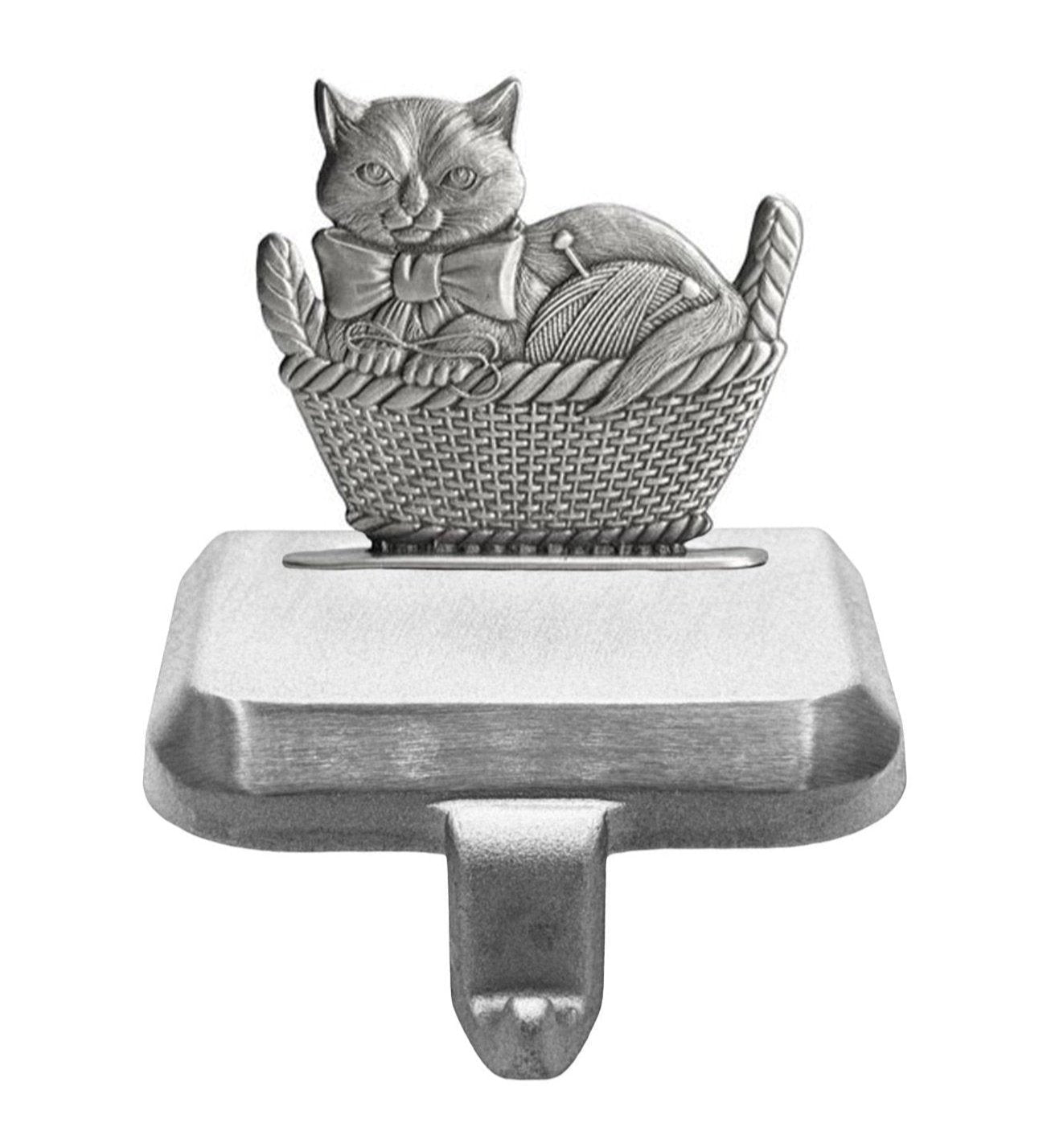 Kitten in Basket - Stocking or Basket Holder - Engravable