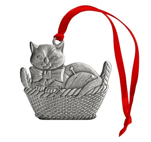 Kitten in Basket - Mini Ornament