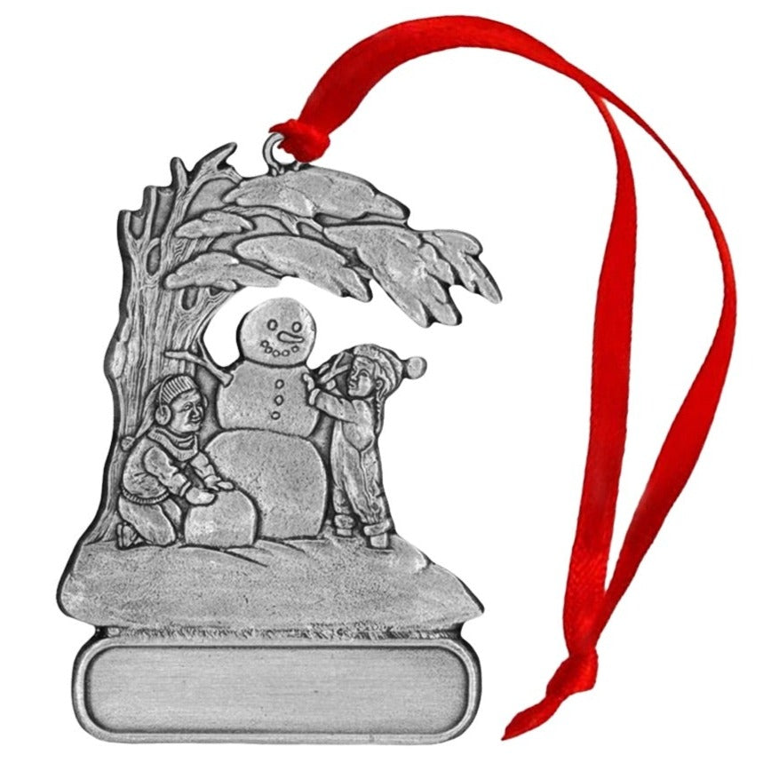 Snowman with Children - Ornament - Engravable