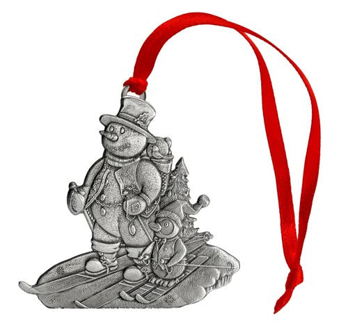 Snowman Skiing - Mini Ornament