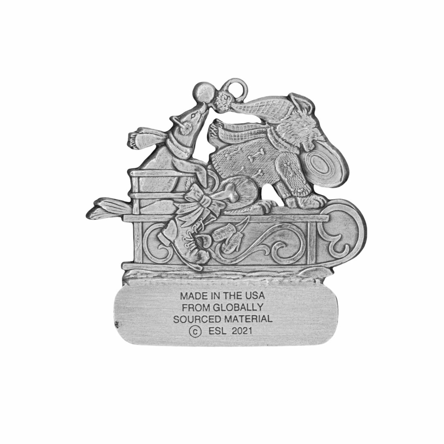 Puppy on Sled - Ornament - Engravable