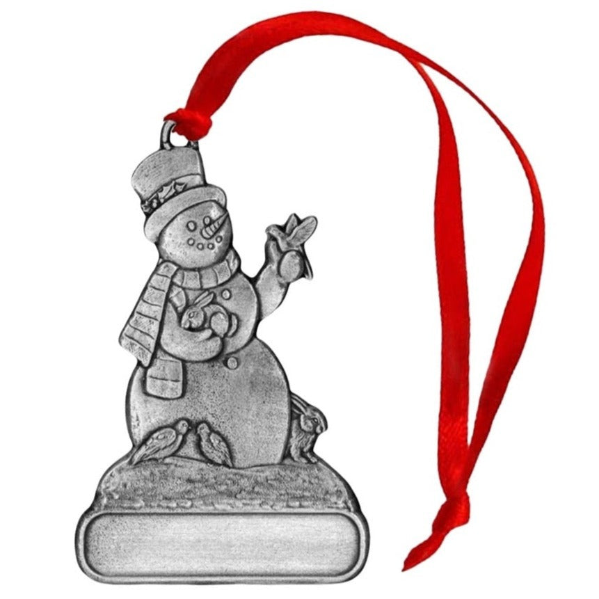 Snowman Holding Animals - Ornament - Engravable