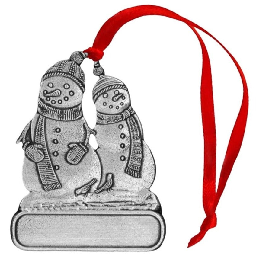 Snowman Pair - Ornament - Engravable