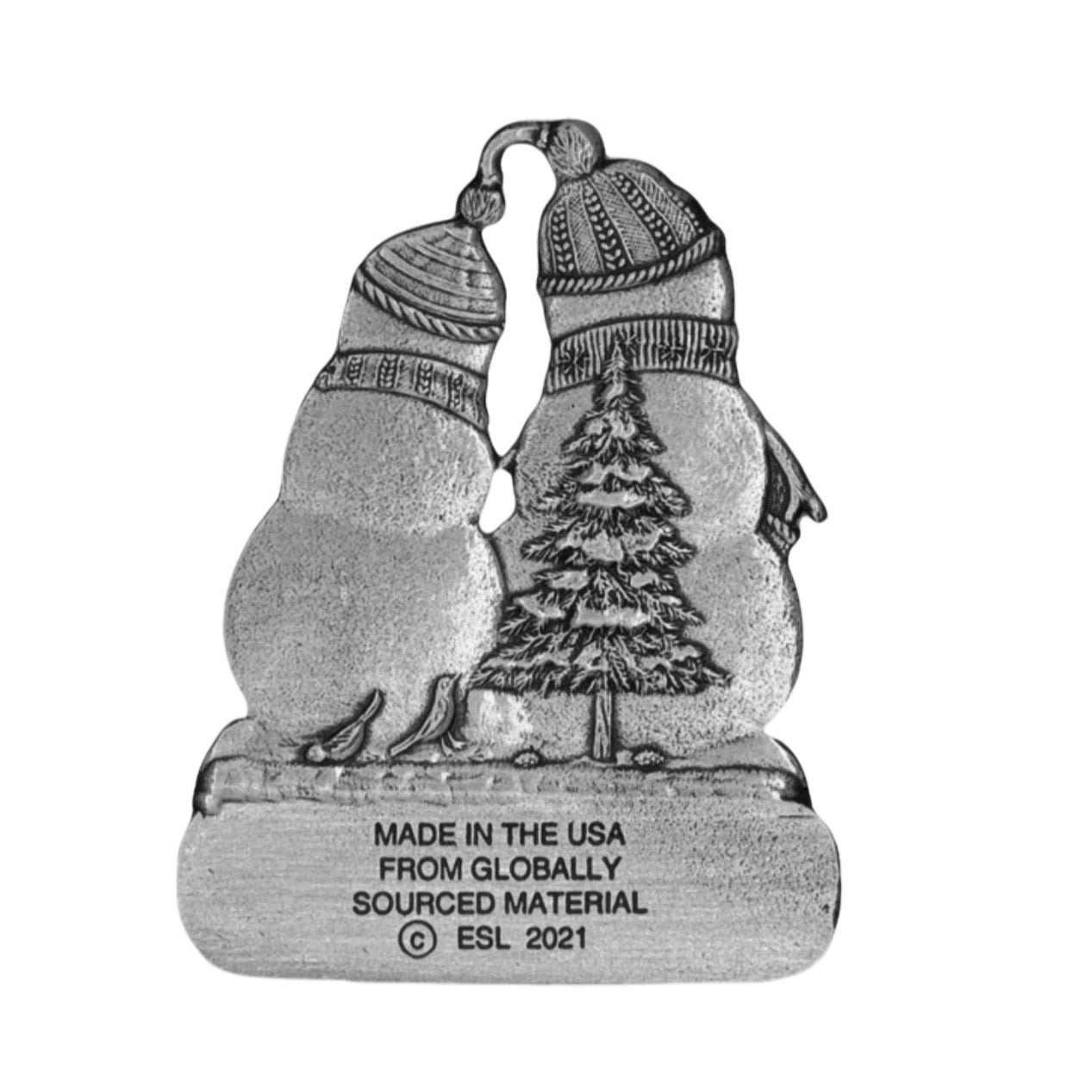 Snowman Pair - Ornament - Engravable