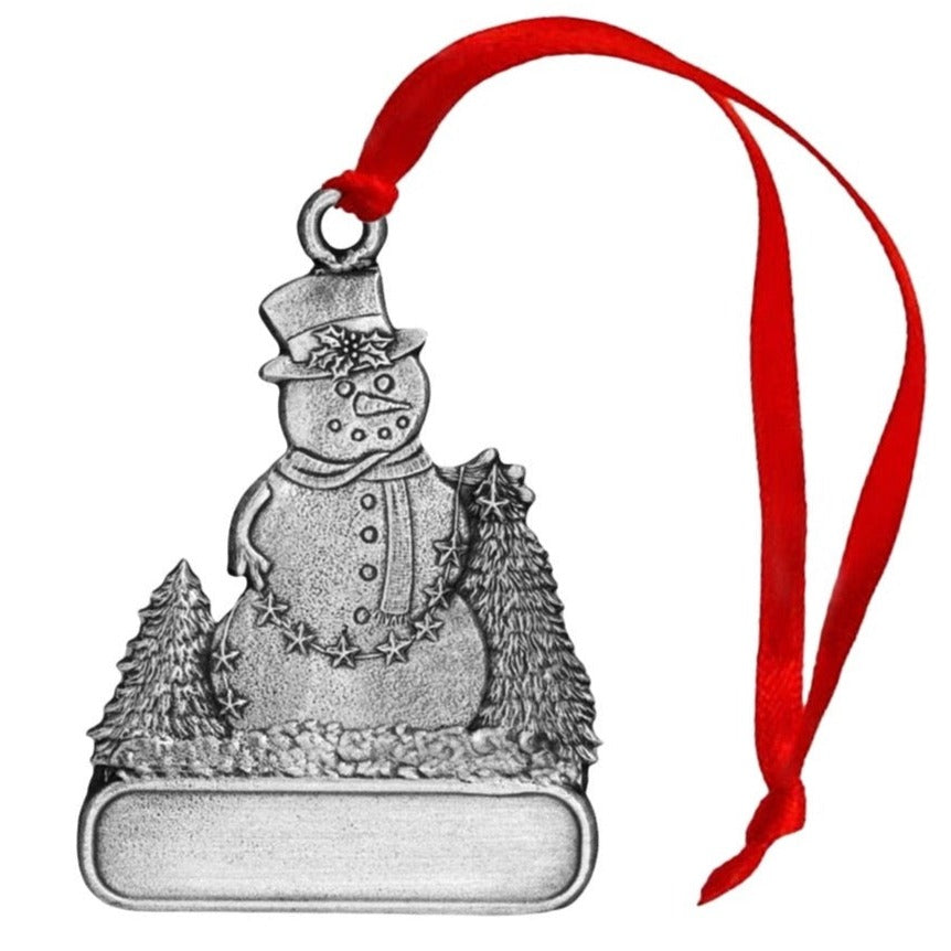 Snowman with Stars - Ornament - Engravable