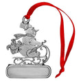 Load image into Gallery viewer, Snowman on Sled with Squirrel - Ornament - Engravable
