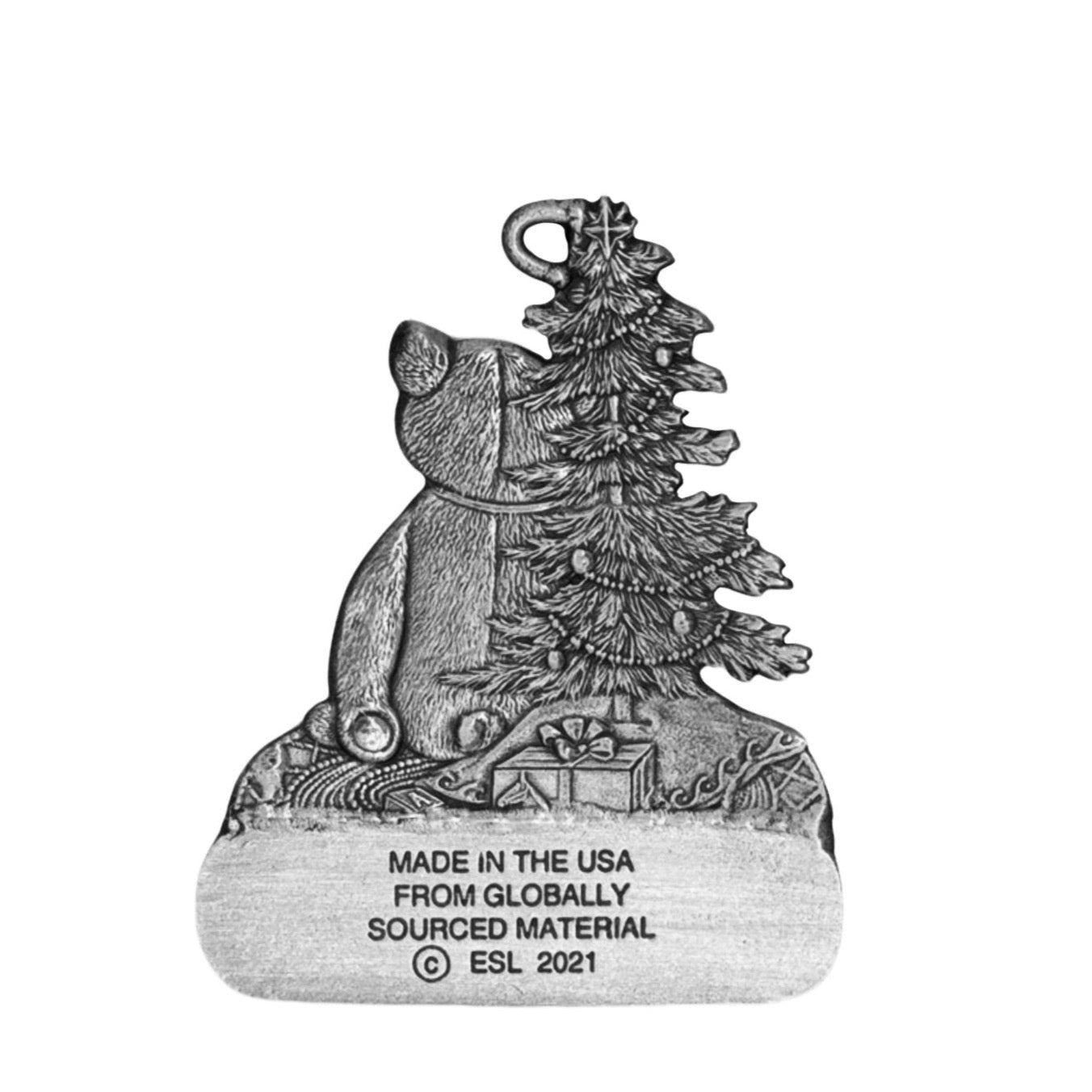 Teddy Bear with Tree - Ornament - Engravable