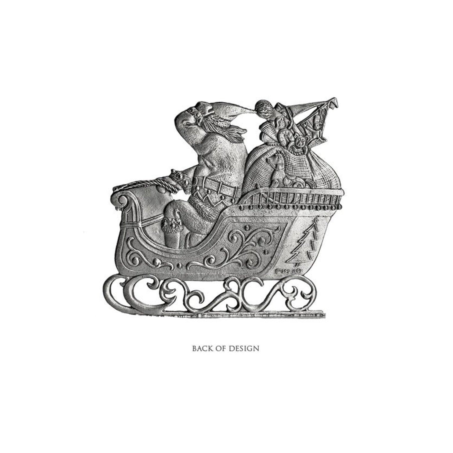 Santa with Sleigh - Stocking or Basket Holder - Engravable