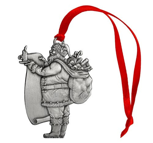 Santa with List - Ornament