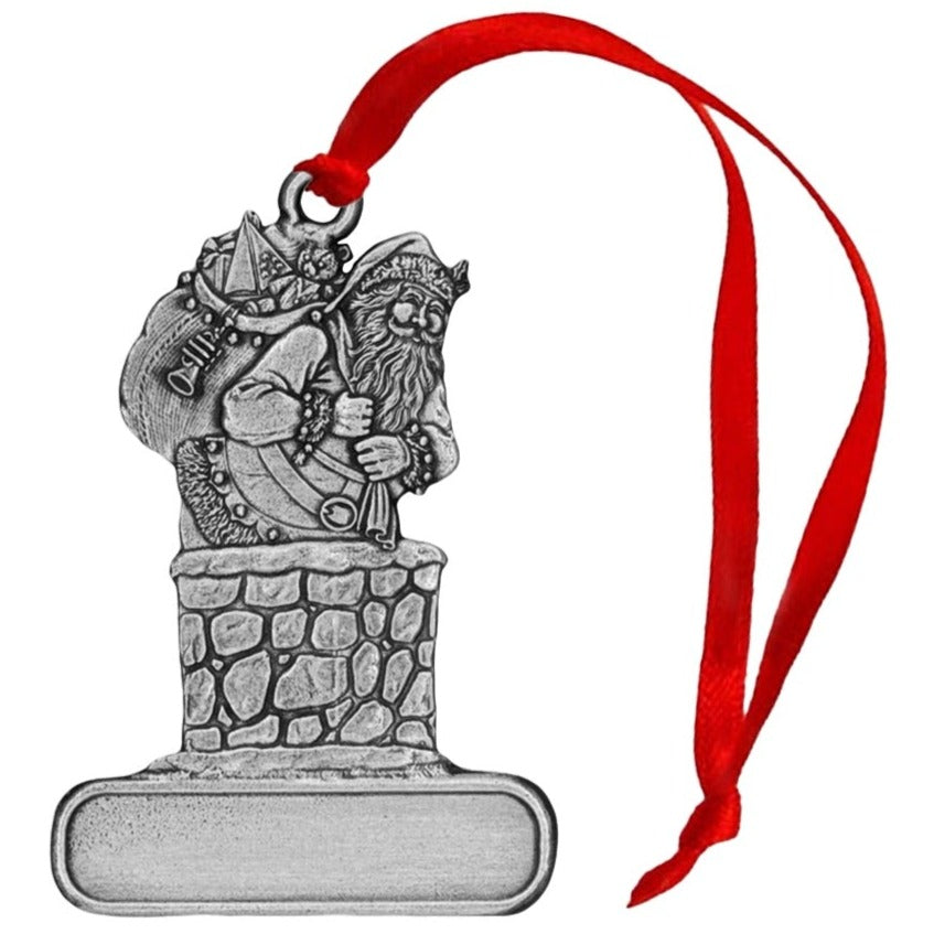 Santa in Chimney - Ornament - Engravable