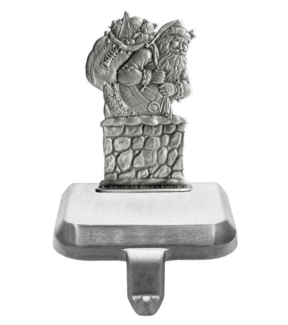 Santa in Chimney - Stocking or Basket Holder - Engravable