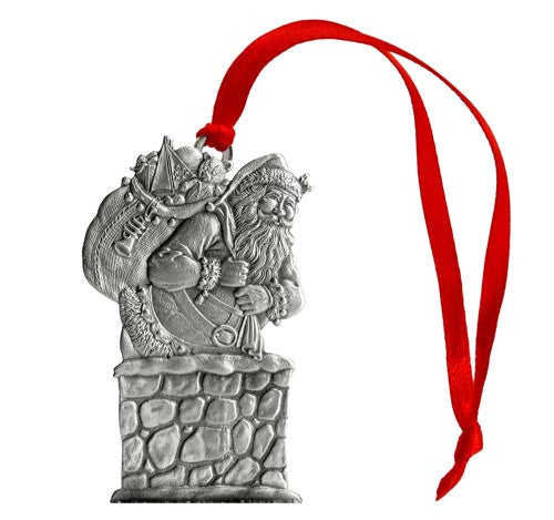 Santa in Chimney - Ornament