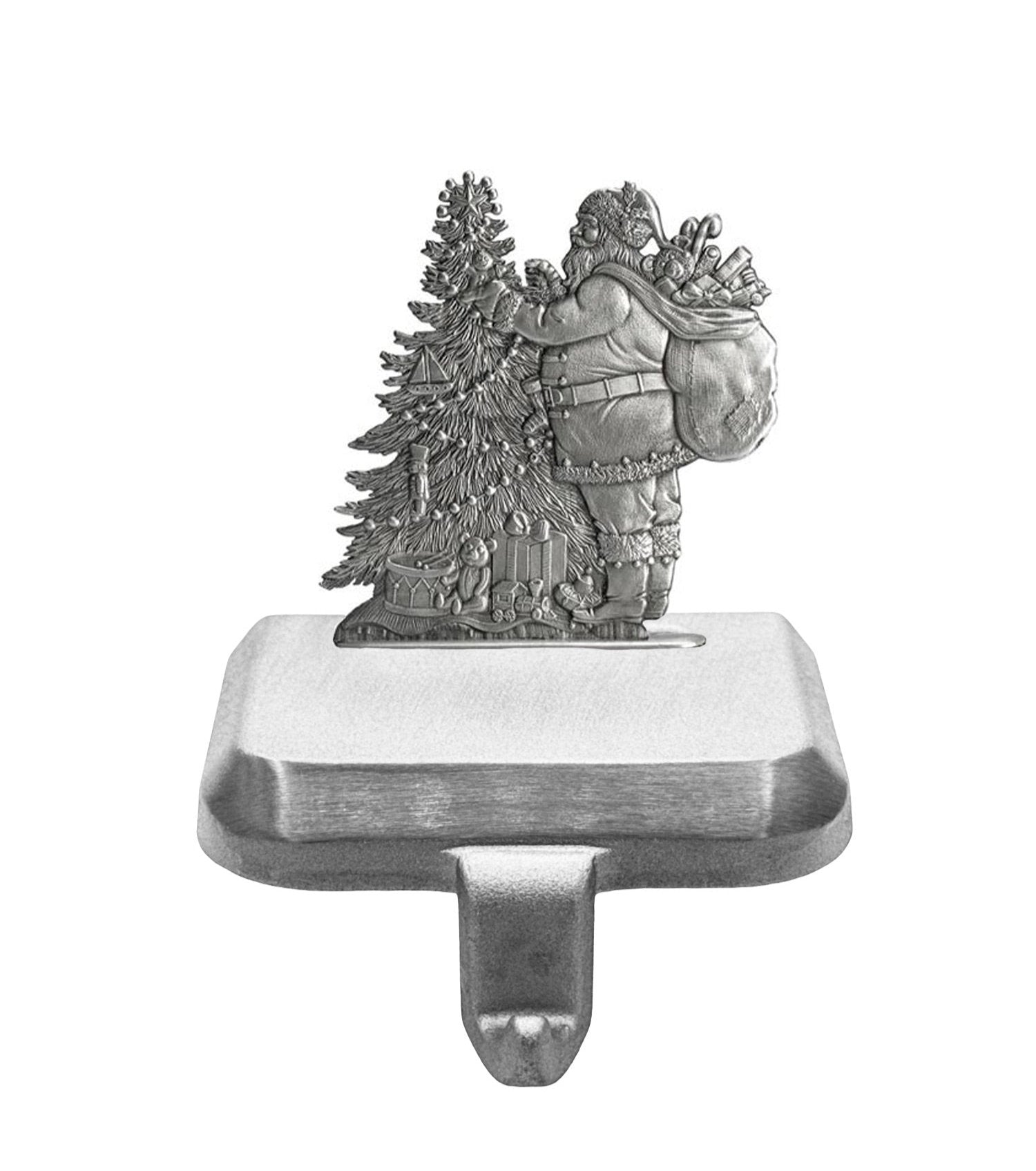 Santa with Tree - Stocking or Basket Holder - Engravable