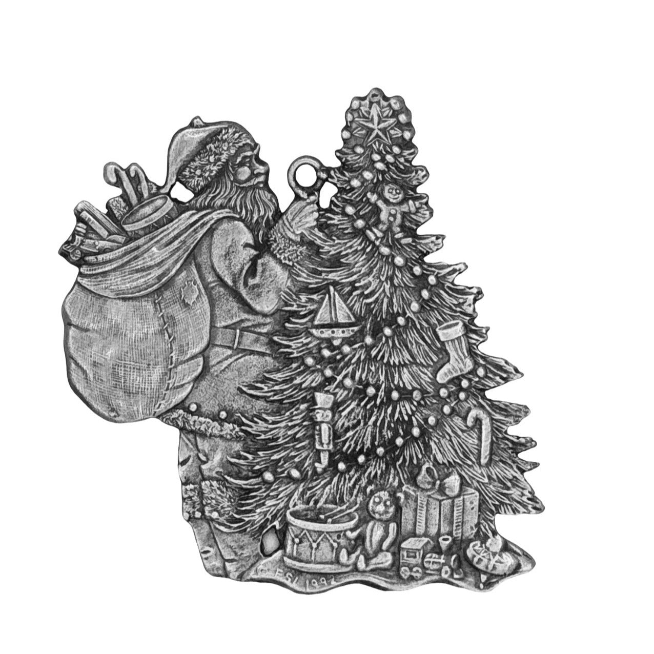 Santa with Tree - Ornament