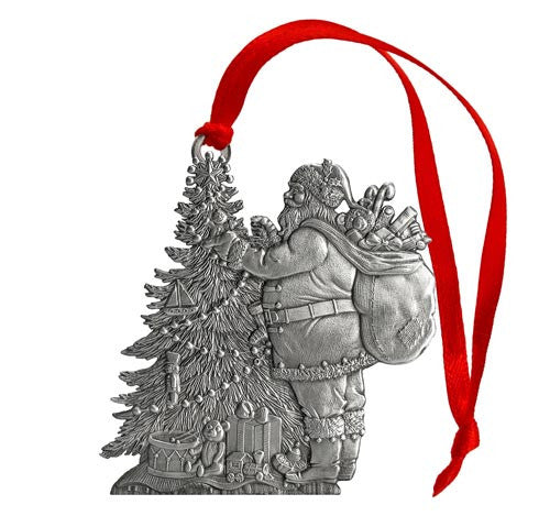 Santa with Tree - Mini Ornament