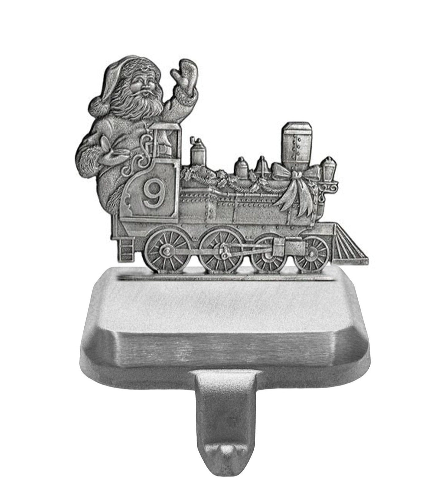 Santa in Train - Stocking or Basket Holder - Engravable