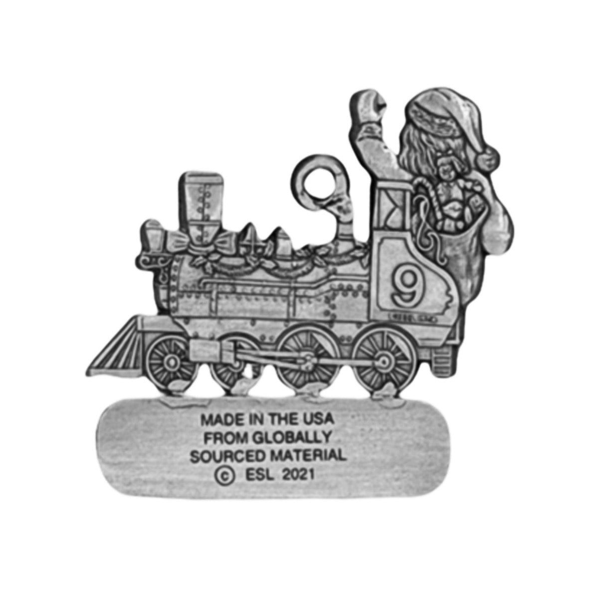 Santa in Train - Ornament - Engravable