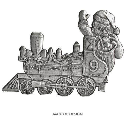 Santa in Train - Ornament