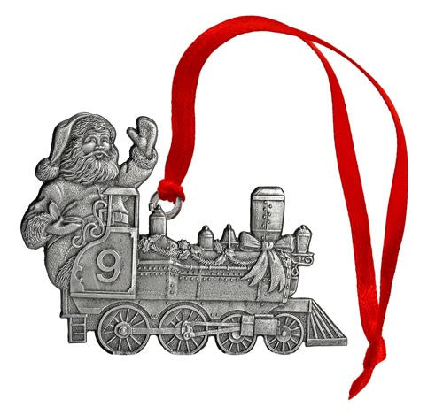 Santa in Train - Mini Ornament