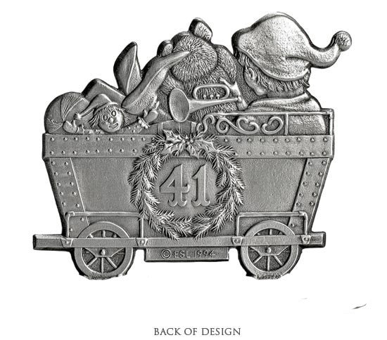 Elf in Coal Car - Ornament