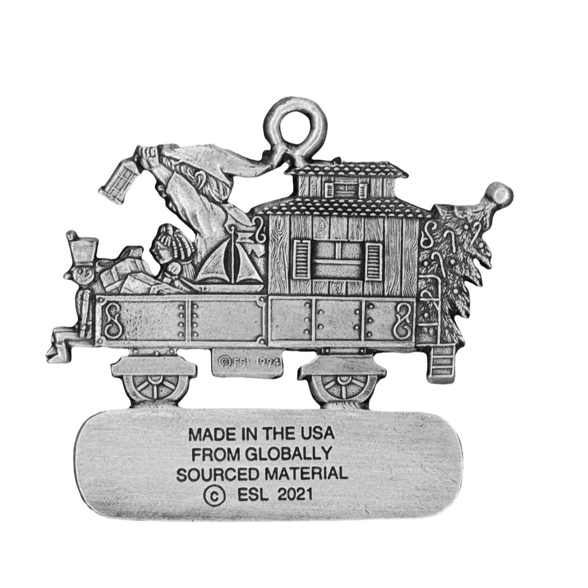 Elf in Train Caboose - Ornament - Engravable