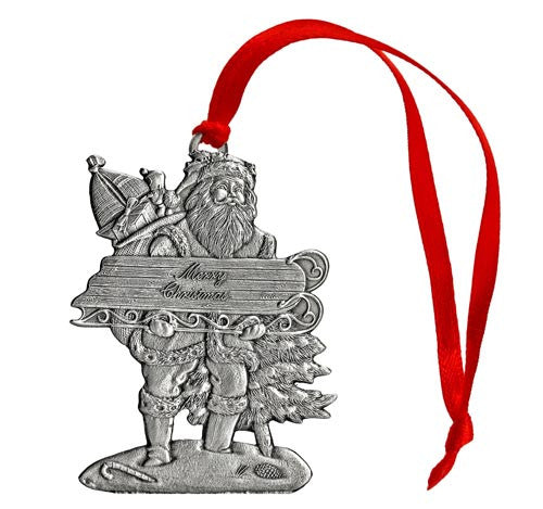 Santa Holding Sled - Ornament