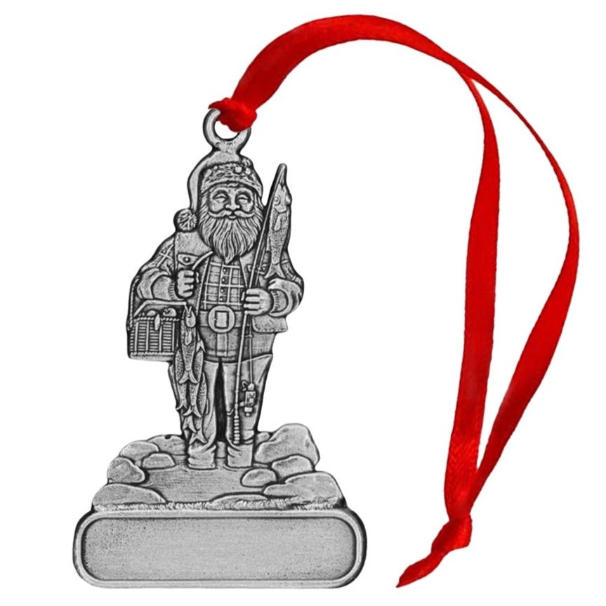 Santa Fishing - Ornament - Engravable