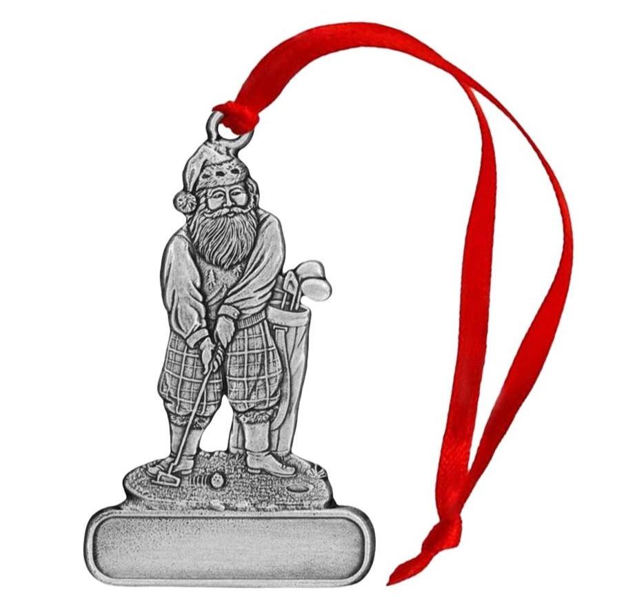 Santa Golfing - Ornament - Engravable