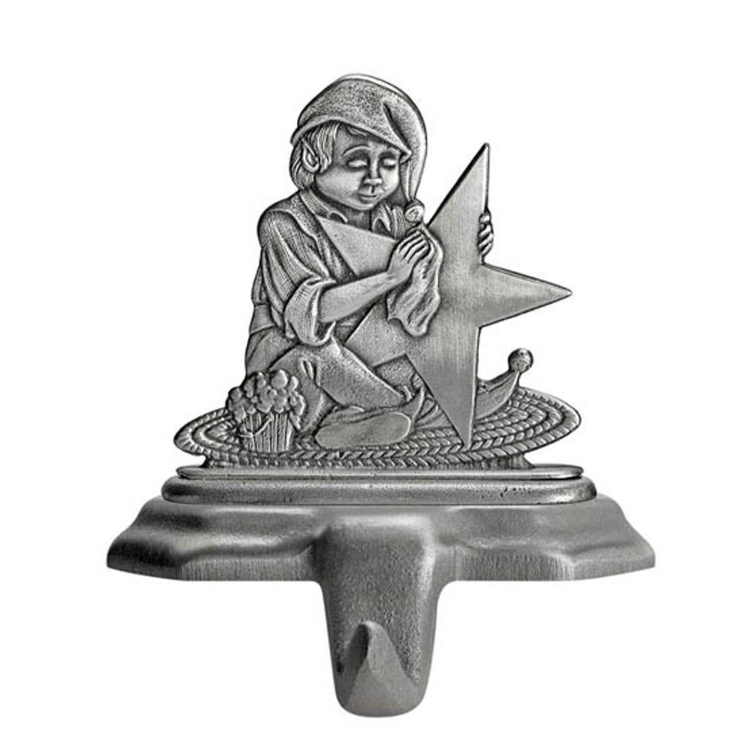 Elf Polishing Star - Stocking or Basket Holder