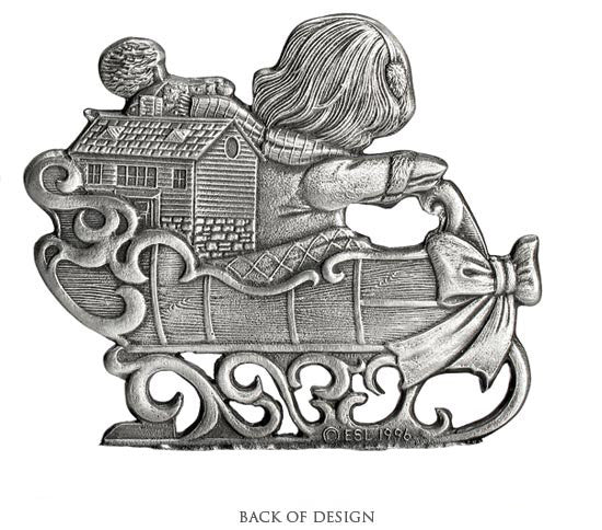 Girl on Sled - Stocking or Basket Holder - Engravable