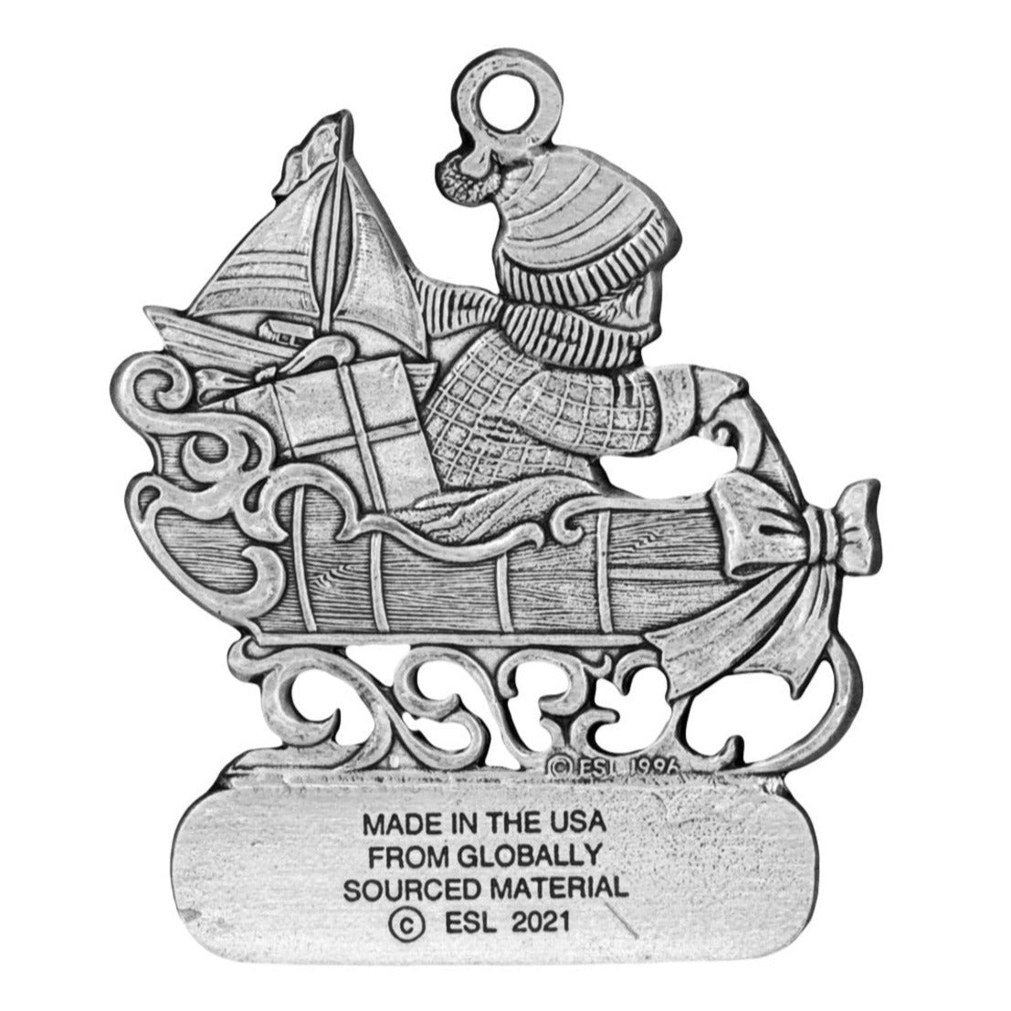 Boy on Sled - Ornament - Engravable