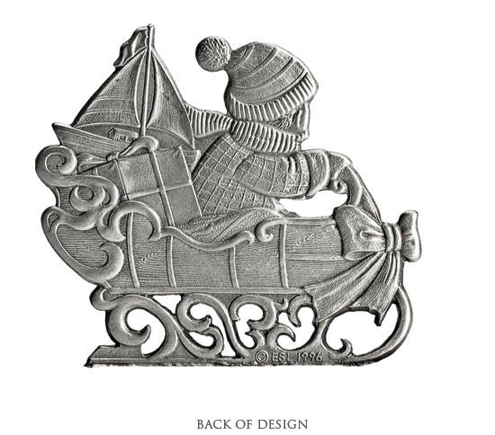 Boy on Sled- Stocking or Basket Holder - Engravable