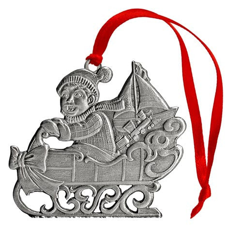 Boy on Sled - Ornament