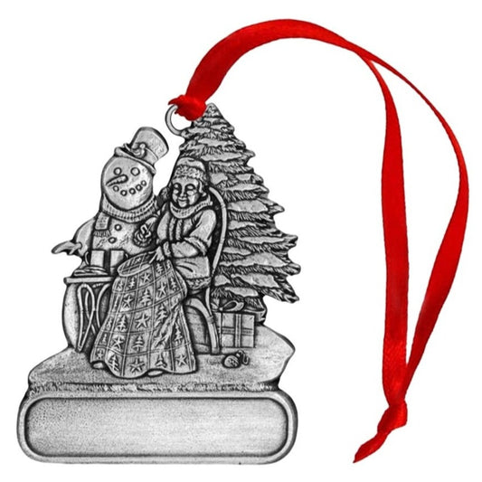Mrs. Claus with Quilt - Ornament - Engravable