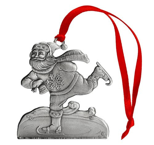 Santa Ice Skating - Mini Ornament