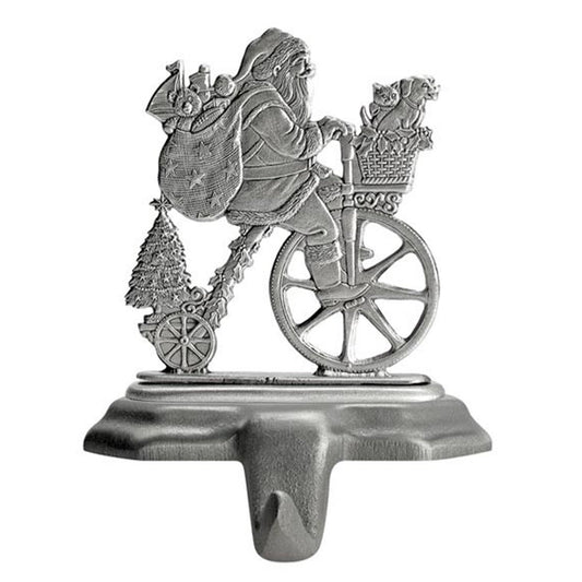 Santa on Vintage Bike - Stocking or Basket Holder