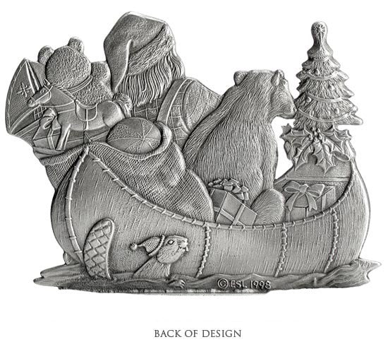 Santa Canoeing - Mini Ornament