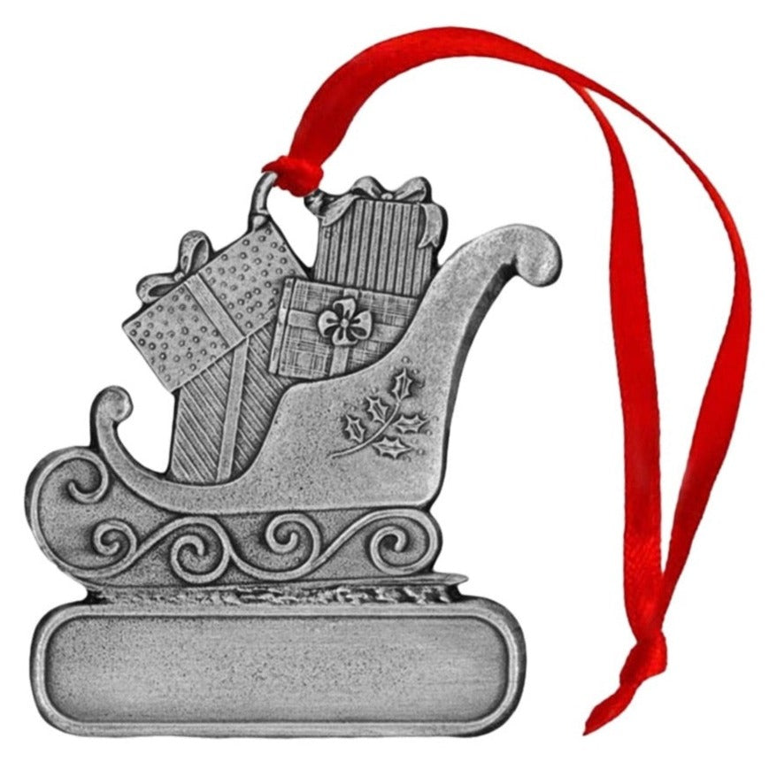 Sleigh with Presents- Ornament - Engravable